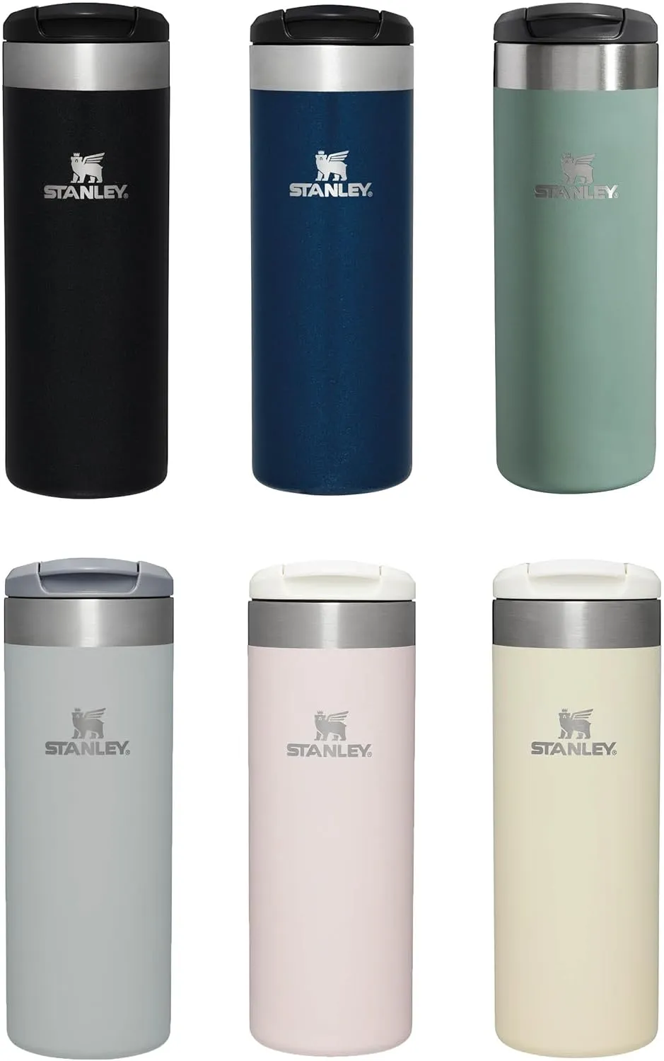 Stanley Aerolight Transit Travel Mug 0.47L - Keeps 6 Hours Hot - 8 Hours Cold - Dishwasher Safe - Leakproof - Car Cup Holder Compatible - Insulated Coffee Cup - Black Metallic