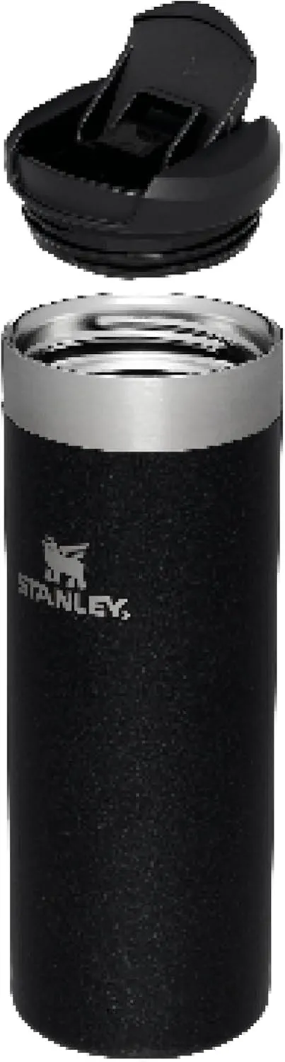 Stanley Aerolight Transit Travel Mug 0.47L - Keeps 6 Hours Hot - 8 Hours Cold - Dishwasher Safe - Leakproof - Car Cup Holder Compatible - Insulated Coffee Cup - Black Metallic