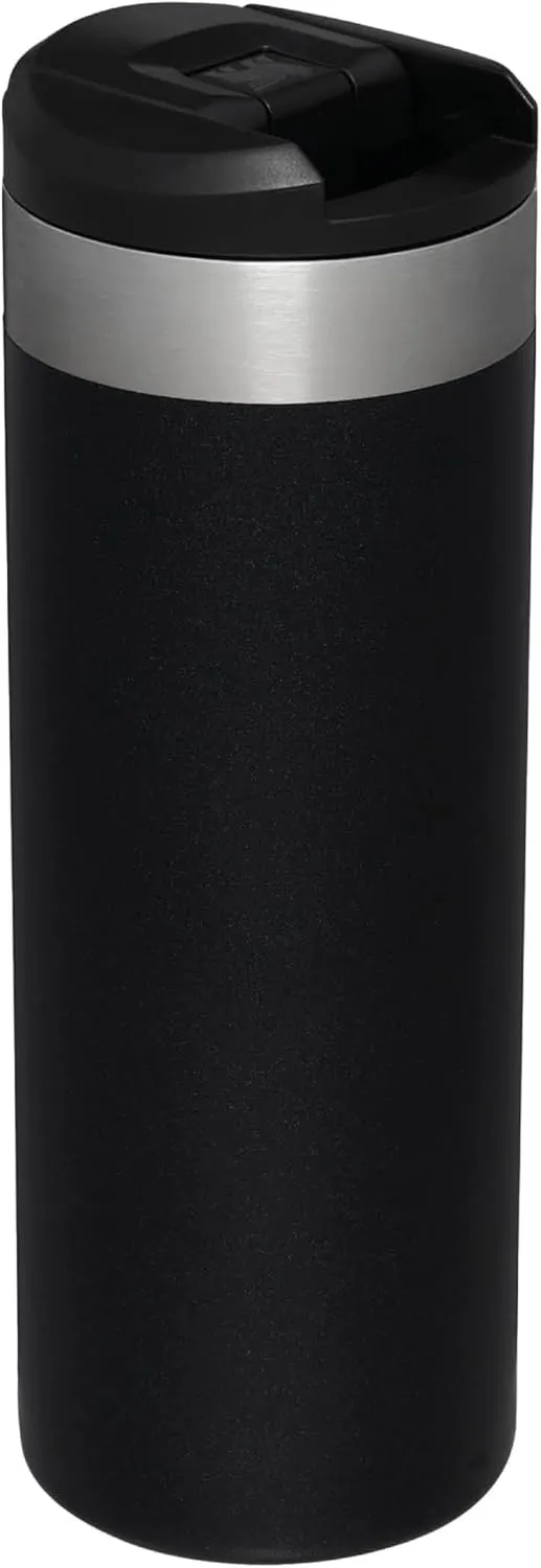 Stanley Aerolight Transit Travel Mug 0.47L - Keeps 6 Hours Hot - 8 Hours Cold - Dishwasher Safe - Leakproof - Car Cup Holder Compatible - Insulated Coffee Cup - Black Metallic