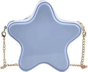 Star Shaped Crossbody Bag Cute Girls Star Shoulder Messenger Purse Kawaii Evening Clutch Bag with Chain Strap
