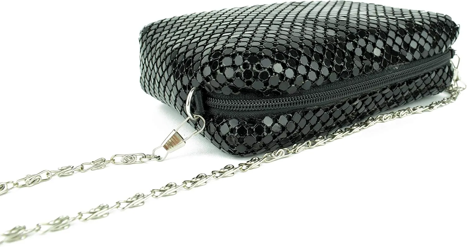 Stephanie Imports Luxuriant Soft Metallic Mesh Women's Shoulder Evening Purse