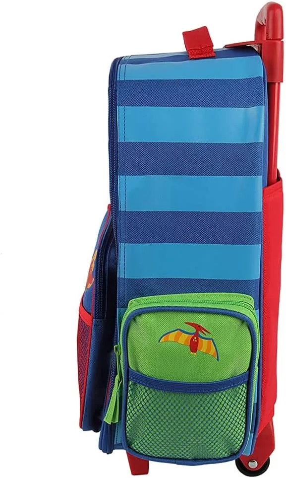 Stephen Joseph Kids Luggage - Personalized Carry On Luggage - Dinosaur Travel Bag - Rolling Bag with Custom Name
