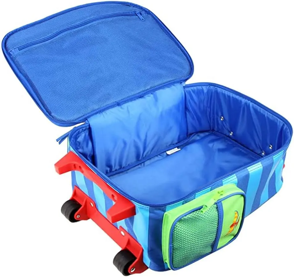 Stephen Joseph Kids Luggage - Personalized Carry On Luggage - Dinosaur Travel Bag - Rolling Bag with Custom Name