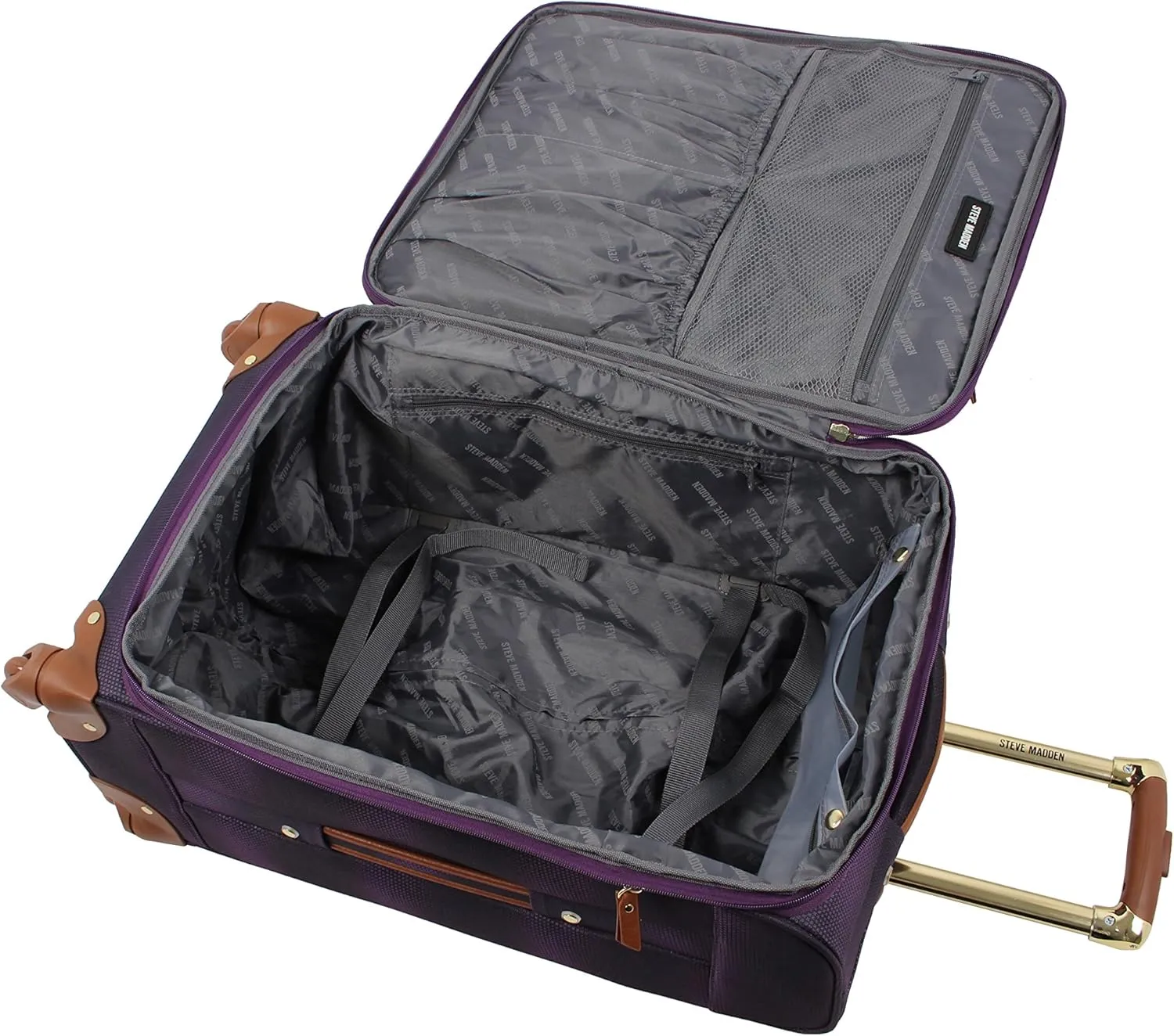 Steve Madden Unisex-Adult (Luggage only) Carry on Bag with Spinner Wheels, Shadow Purple, 20in