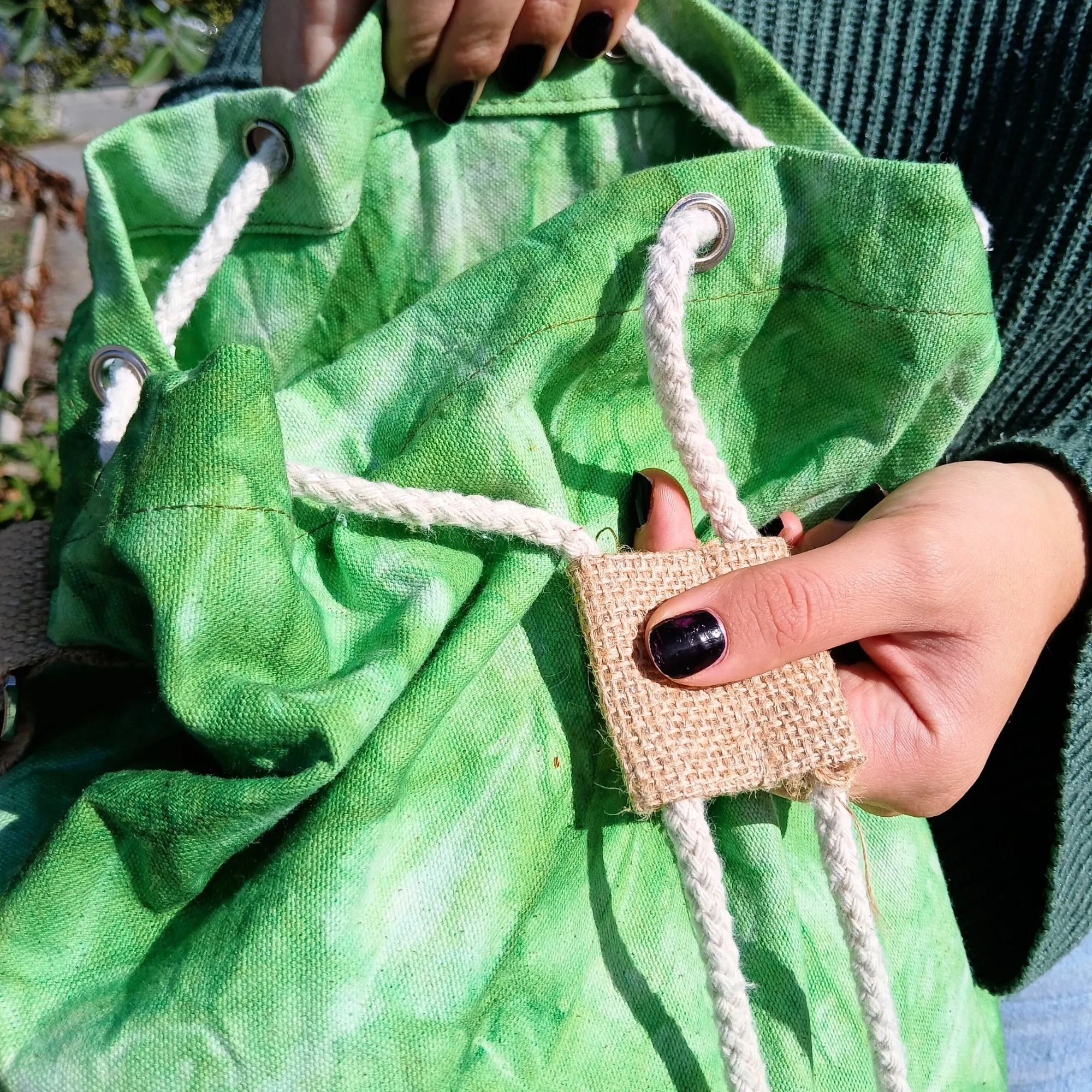 Stonewash Cotton Backpack – Eco-Friendly Boho Travel Rucksack Made from Natural Fabric