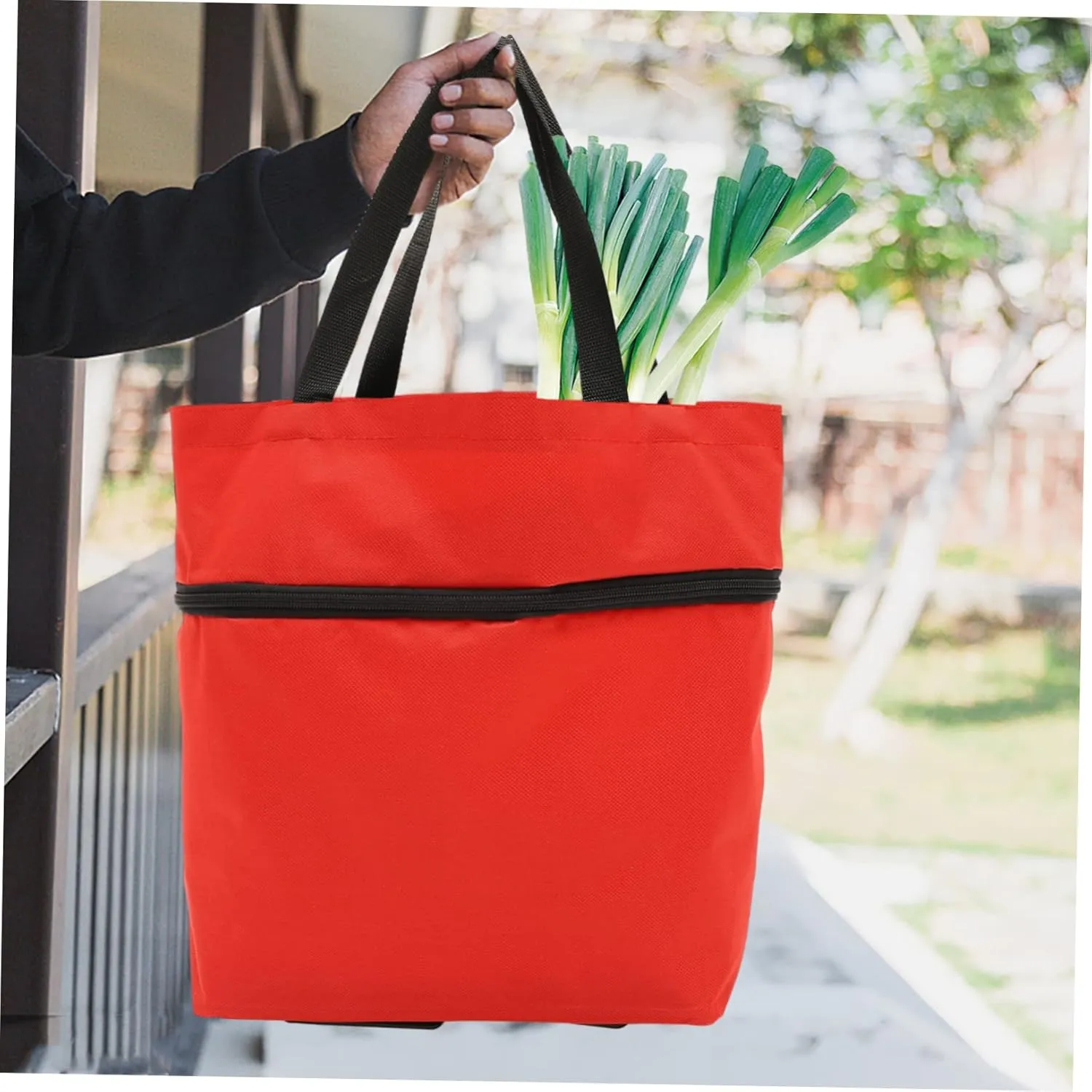 Storage Bag with Wheels Shopping Travel Bag on Wheels Tey Bags Cart Foldable Grocery Bag with Wheels