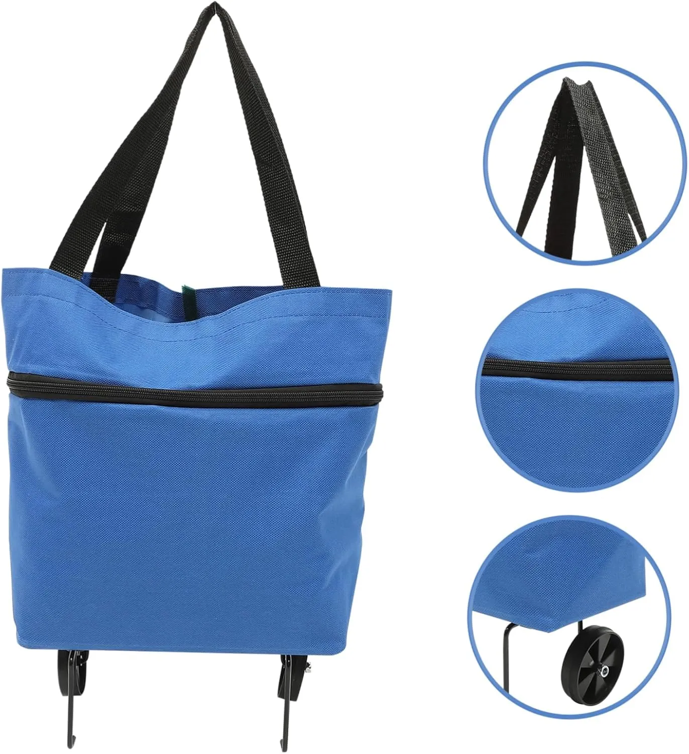 Storage Bag with Wheels Tote Bag Cart Folding Shopping Bags Small Tey Bag Cooler Cart Shopping Bag with