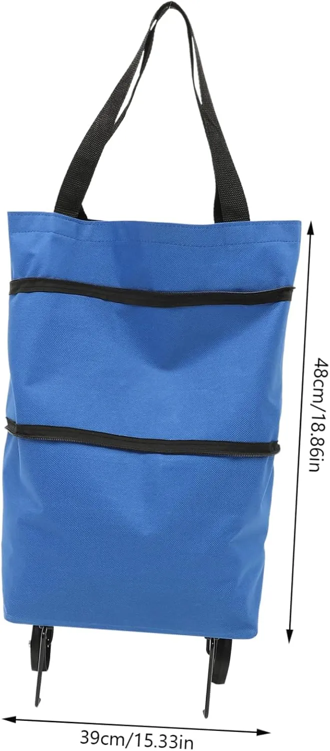 Storage Bag with Wheels Wagon Bag Wheels Oversized Tote Bag Folding Shopping Bags Cricket Bags with