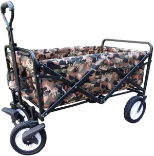 Storage Trolleys Folding Garden Trolley Cart Heavy Duty Trolley Wagon Multi-Function Shopping Cart for Outdoor Camping Beach Pull Truck with 4 Wheels, Load:100Kg (B)