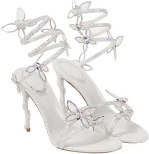 Strap Rhinestone Heels,Womens High Heels,Butterfly One-Strap Stiletto High Heel,Unique Design,Simple And Elegant,Suitable for Various Occasions