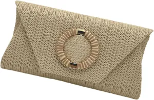 Straw Clutches Purse Women Envelope Bag Straw Crossbody Shoulder Bag Handbag Summers Beach Bag Woven Clutches Handbag