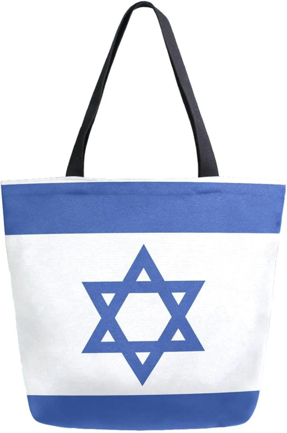 Stylish Extra Large Shoulder Grocery Tote Bag, Flag Of Israel Canvas Daily Handle Bag for Gym Weekender Beach Travel Kitchen Reusable Market Shopping, das07082196p281c318s555