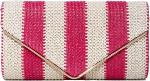 Stylish Striped Straw Evening Bag for Women Woven Purse Straw Beach Clutch Purse for Summer Crossbody Handbag 2025