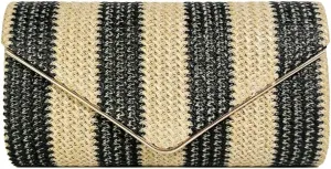 Stylish Striped Straw Evening Bag for Women Woven Purse Straw Beach Clutch Purse for Summer Crossbody Handbag 2025