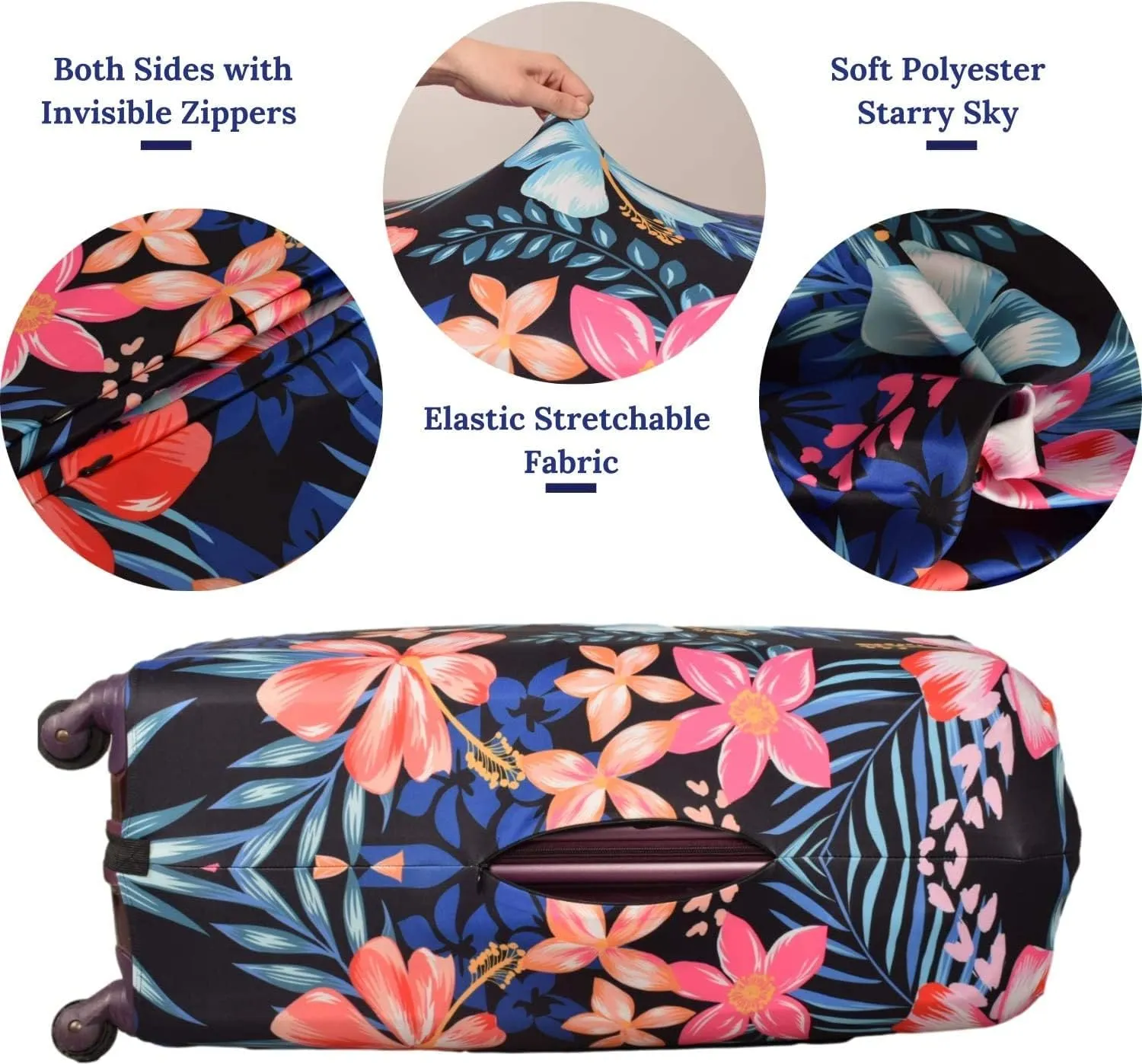 Suitcase Cover, Carry on Luggage Cover Protector - Travel Elastic Spandex Luggage Covers Fits 29 30 Inch Flower