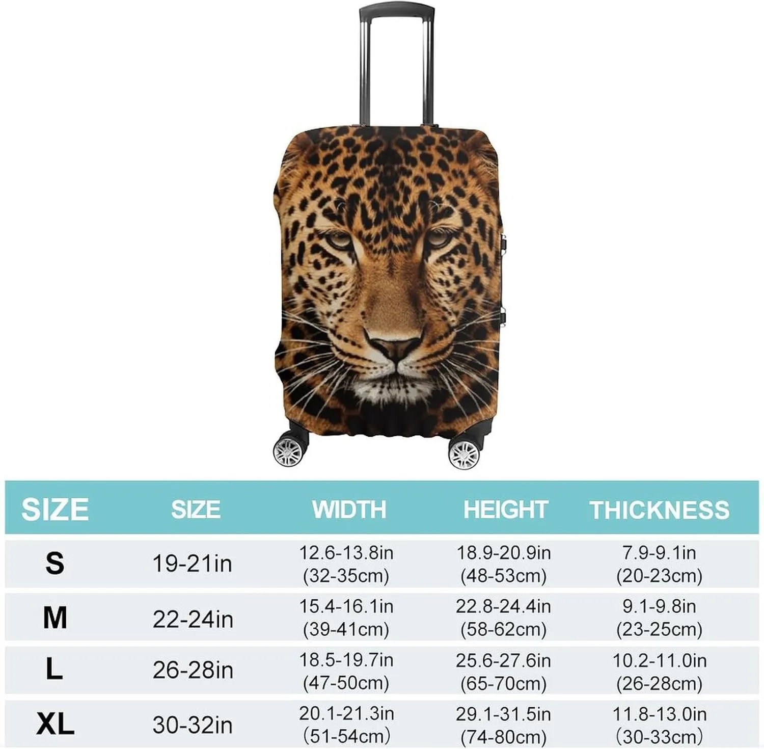 Suitcase Covers for Luggage Washable Luggage Cover Depict A Leopard Luggages Wheel Covers Elastic Travel Carry On Suitcase Cover Travel Luggages Protector Sleeve Fit 29-32 Inch L