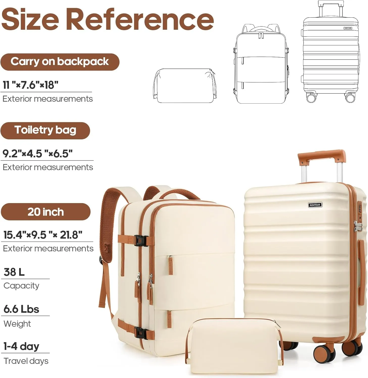 Suitcase Set 3 Piece, 20 IN Carry On Luggage with PC Hard Shell, TSA Lock Spinner Wheels Extension Handle Suitcase Set, Luggage Set With Fully Lined Interior