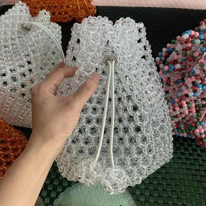 Summer Acrylic Woven Bucket Party Purse