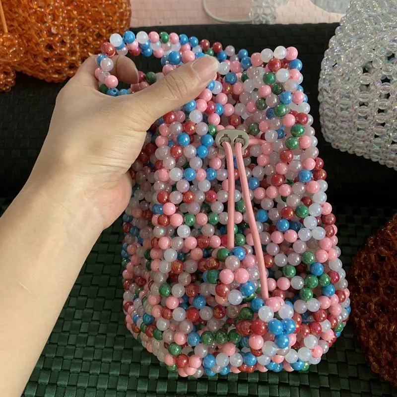 Summer Acrylic Woven Bucket Party Purse