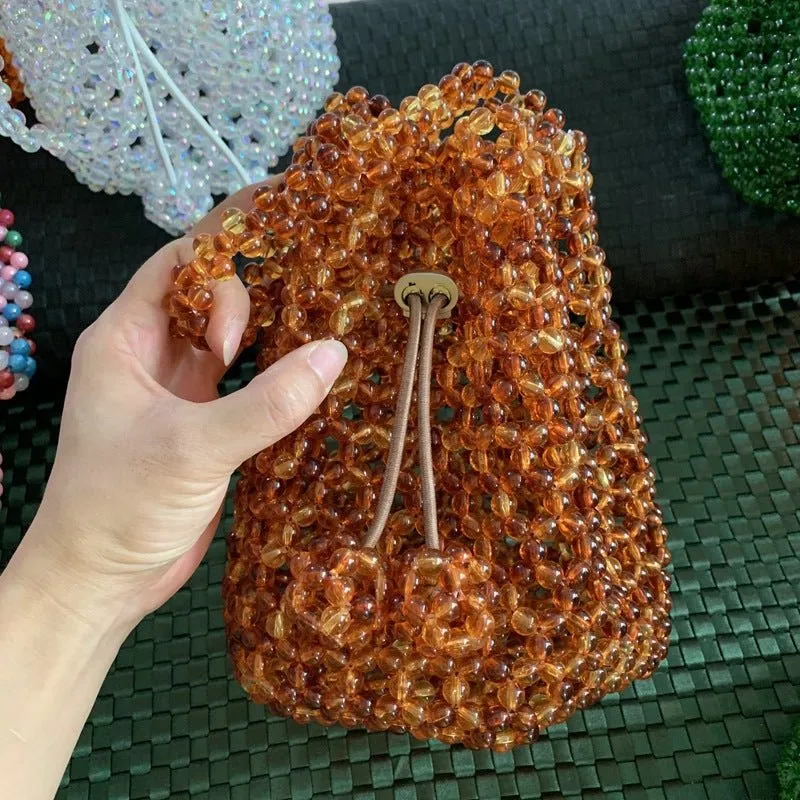 Summer Acrylic Woven Bucket Party Purse