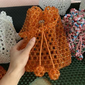 Summer Acrylic Woven Bucket Party Purse
