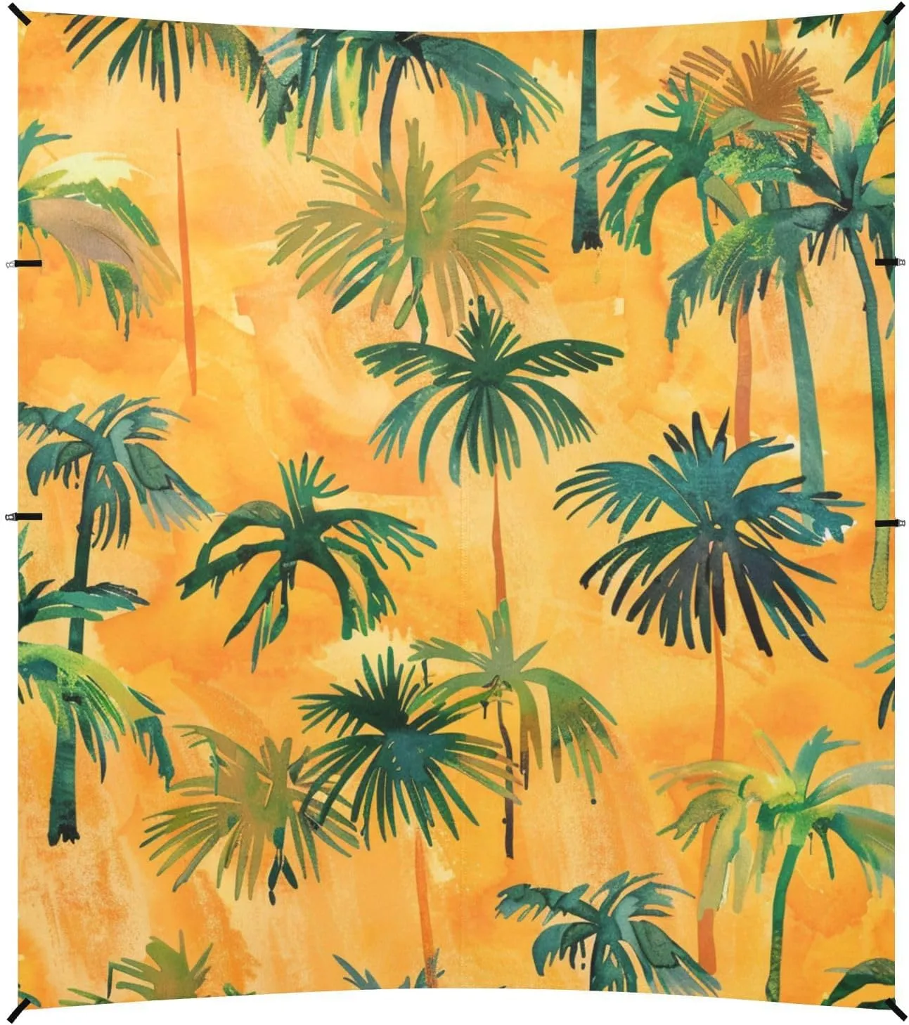 Summer Orangropical Trees Beach Cabana UPF50  Protection Waterproof Portable Sun Shelter with Sandbags and Shovel for Backyard, Grassland, Park