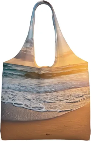 (Sunrise) Large Tote Shoulder Bag Fashion Canvas Handbag Reusable Shopping Bag Travel Bag For Women