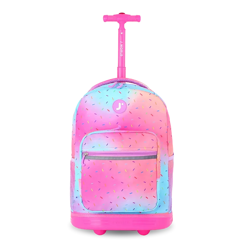 Sunrise Rolling Backpack (18 Inch) in Confetti