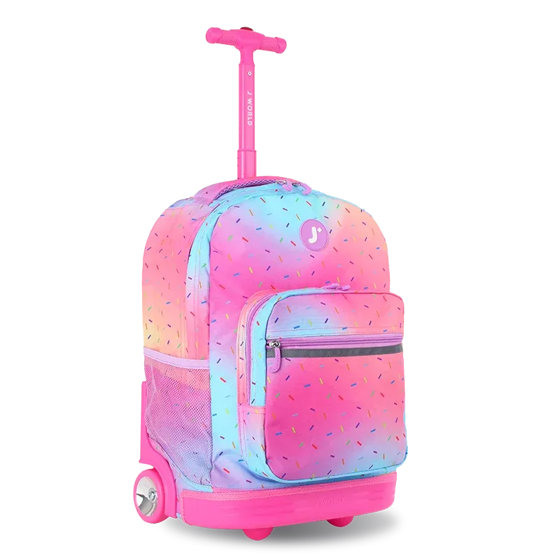 Sunrise Rolling Backpack (18 Inch) in Confetti