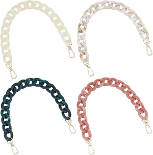 SUPERFINDINGS 4 Colors 37cm Long Acrylic Chain Handbag Strap Purse Decoration Chain Strap with Light Gold Alloy Swivel Clasp Handle Strap Replacement for Crossbody Shoulder Bag Handbag Decorations