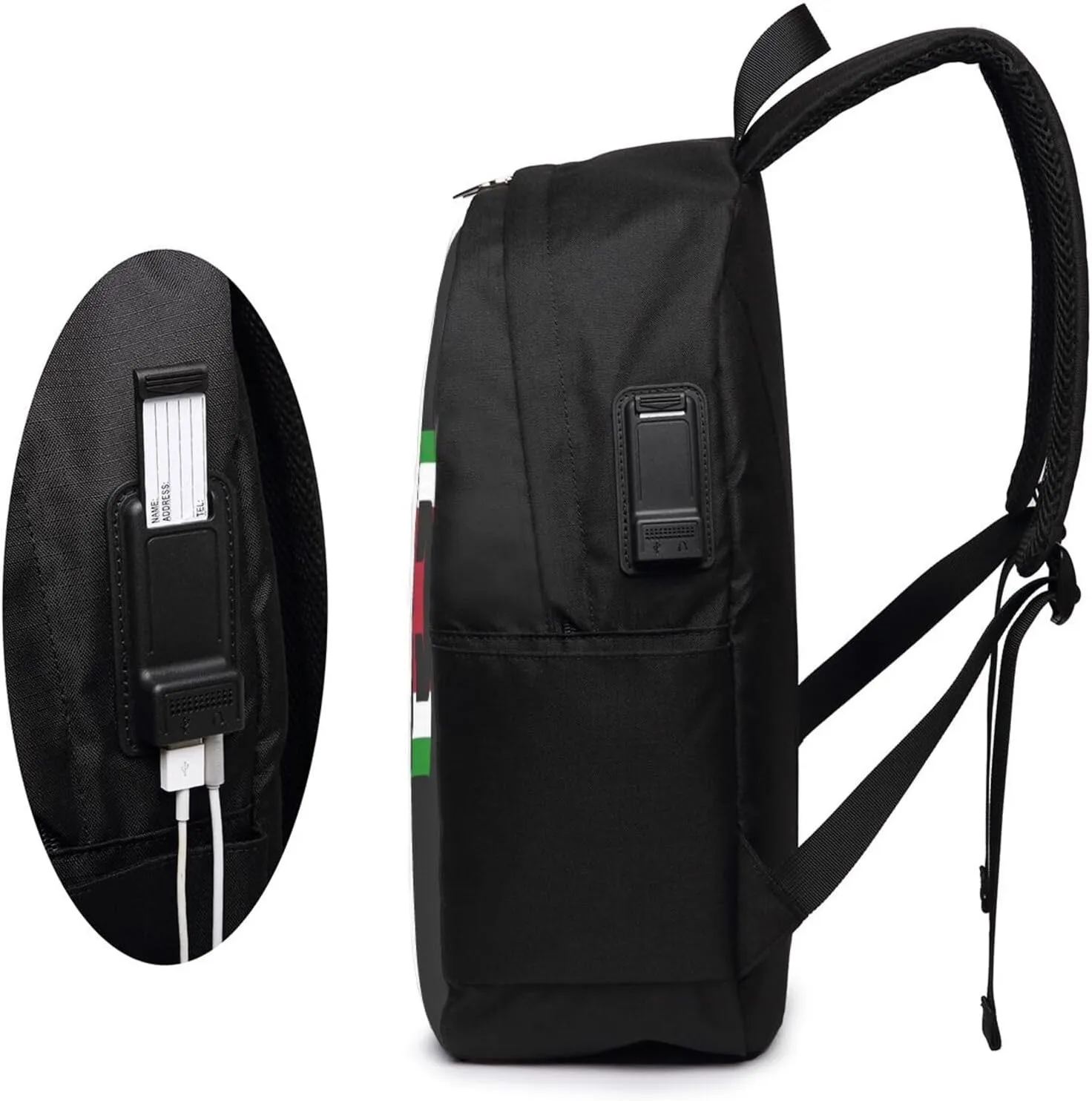 Suriname Font Surinamese Flag Laptop Backpacks Travel Backpack Casual Business Daypack Sport Rucksack Computer Bag Fits up to 17 Inch Notebook with USB Port