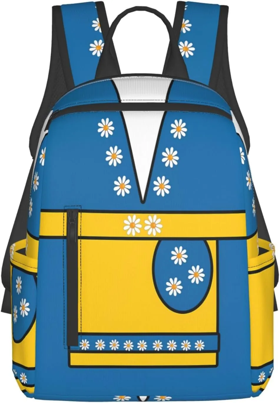 Swedish Sweden Flag Daisies Casual Laptop Backpack Travel Rucksack Sports Daypack Adjustable Strap Bags with Multi-Pockets for Working Running Camping