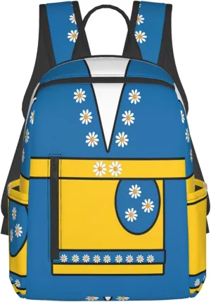 Swedish Sweden Flag Daisies Casual Laptop Backpack Travel Rucksack Sports Daypack Adjustable Strap Bags with Multi-Pockets for Working Running Camping