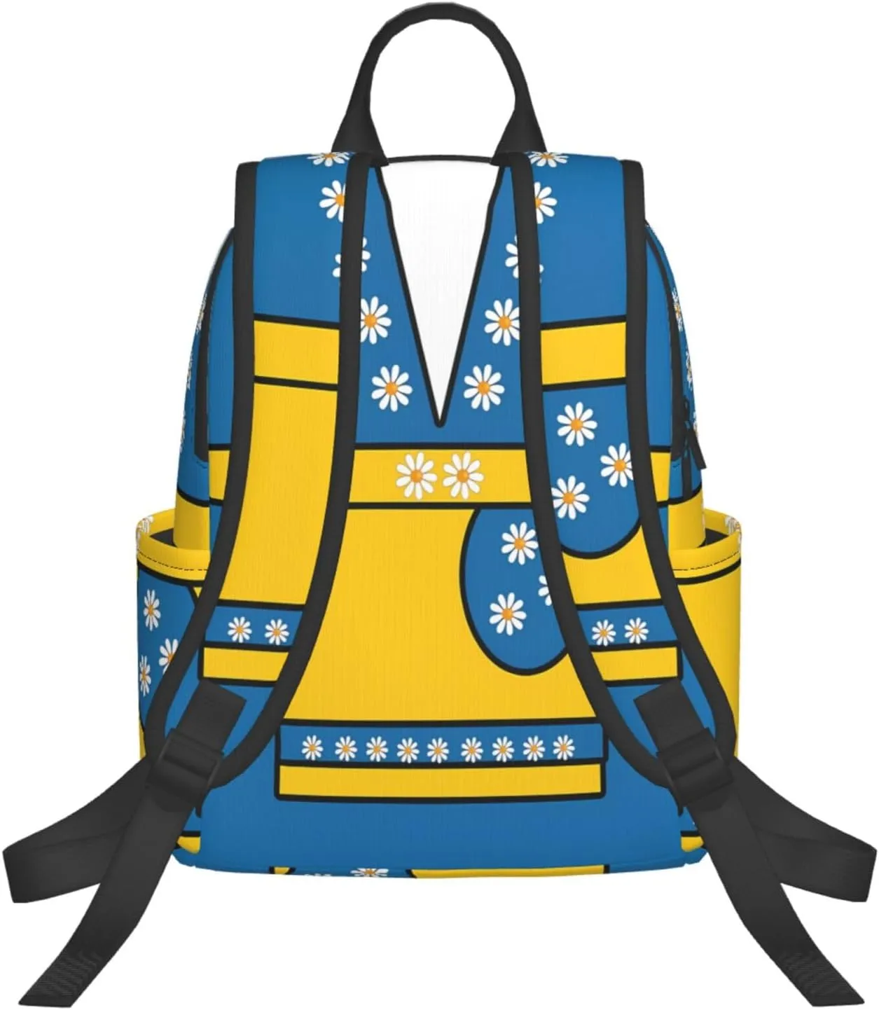 Swedish Sweden Flag Daisies Casual Laptop Backpack Travel Rucksack Sports Daypack Adjustable Strap Bags with Multi-Pockets for Working Running Camping