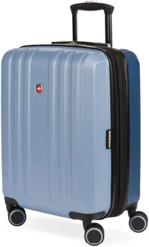 SwissGear Duet Hardside Expandable Luggage with Spinner Wheels, Light Blue/Navy, Carry-On 19-Inch
