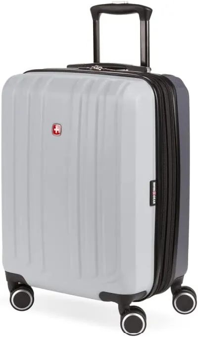 SwissGear Duet Hardside Expandable Luggage with Spinner Wheels, Light Grey/Ash Grey, Carry-On 19-Inch