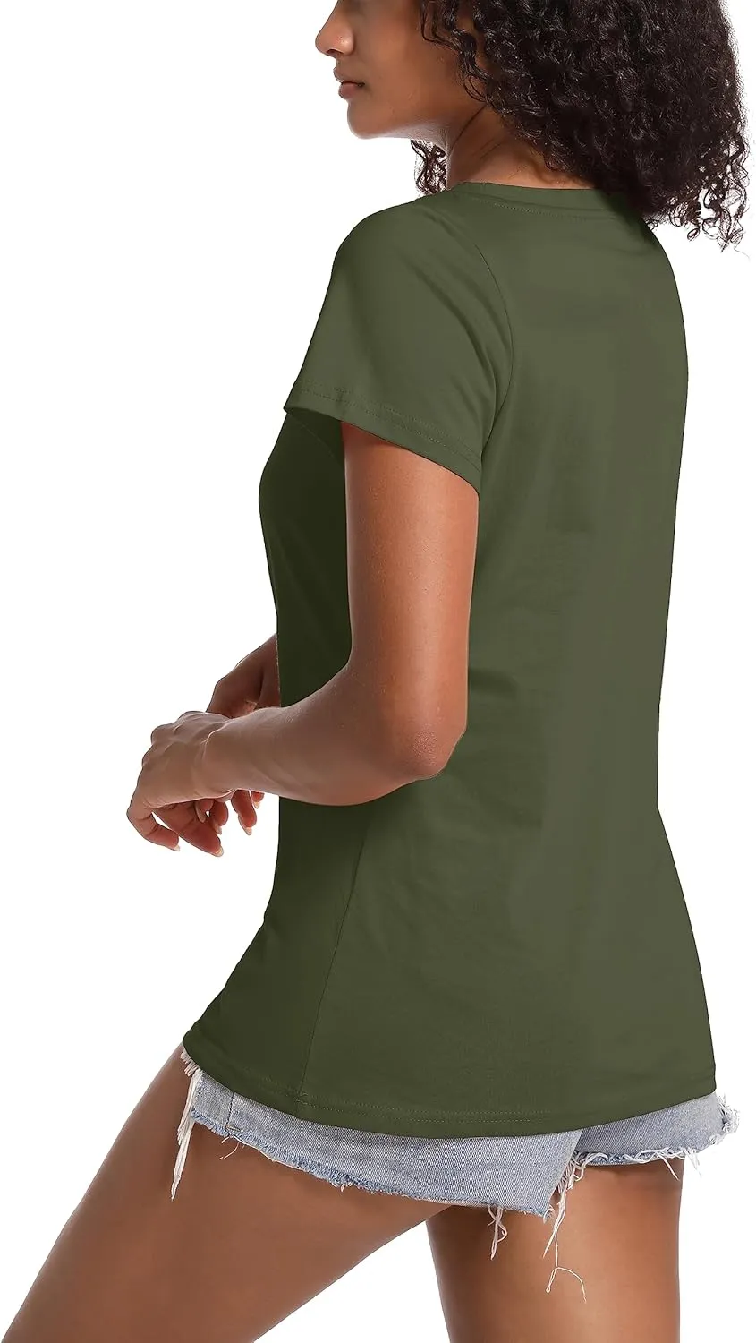 TACVASEN Cotton T-Shirts for Women Crew Neck Short Sleeves Tops Soft Lightweight Casual Summer Basic Tee