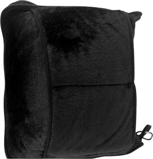 Take OFF Luggage - Compact Travel Blanket and Pillow, Super Soft Stuffable Bag with Zipper Pockets & a Keychain, Fits 3 Days of Essentials, Carry on Airplanes, Cars and Road Trip Accessories, Black