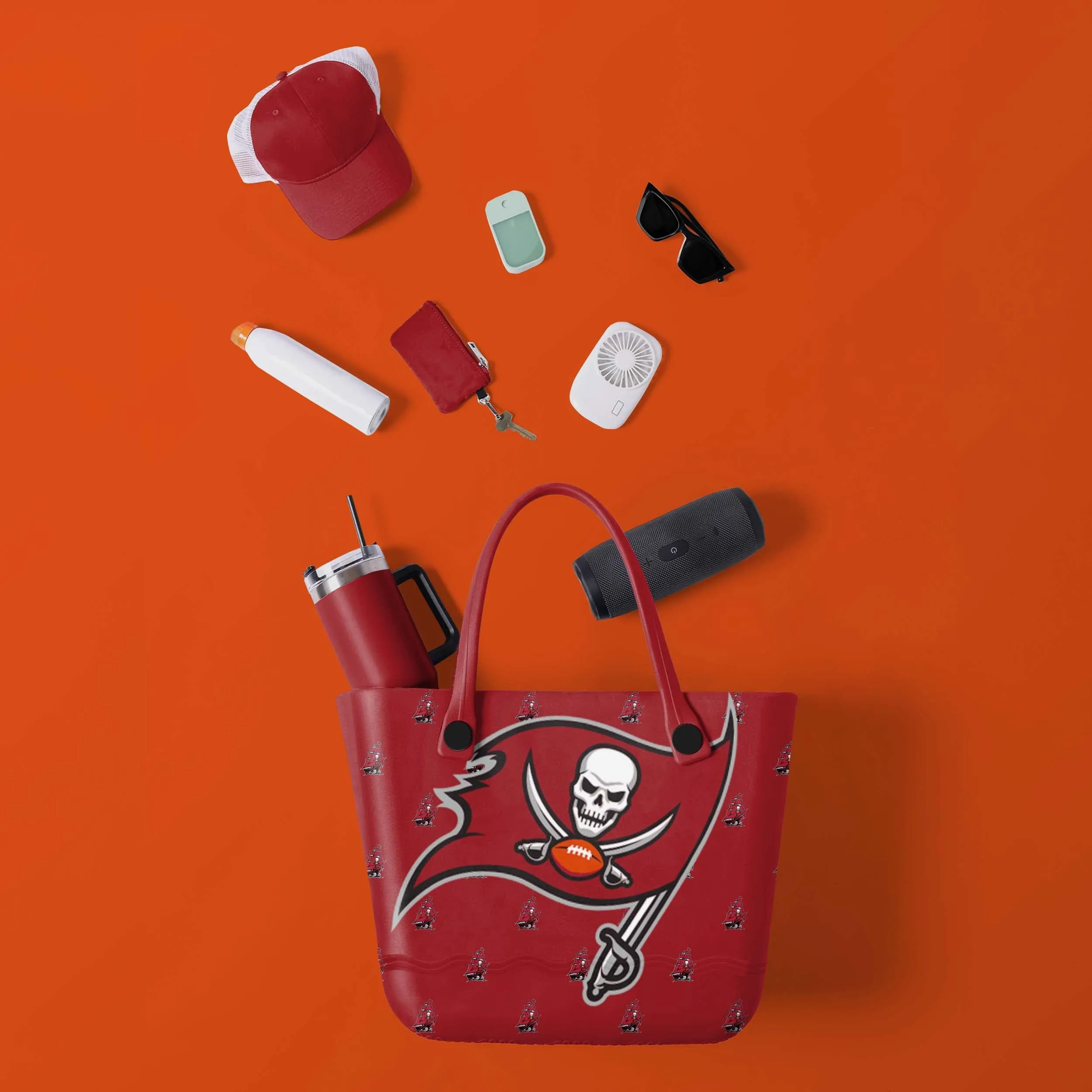 Tampa Bay Buccaneers Big Logo Mini Print Tailgate Tote Bag
