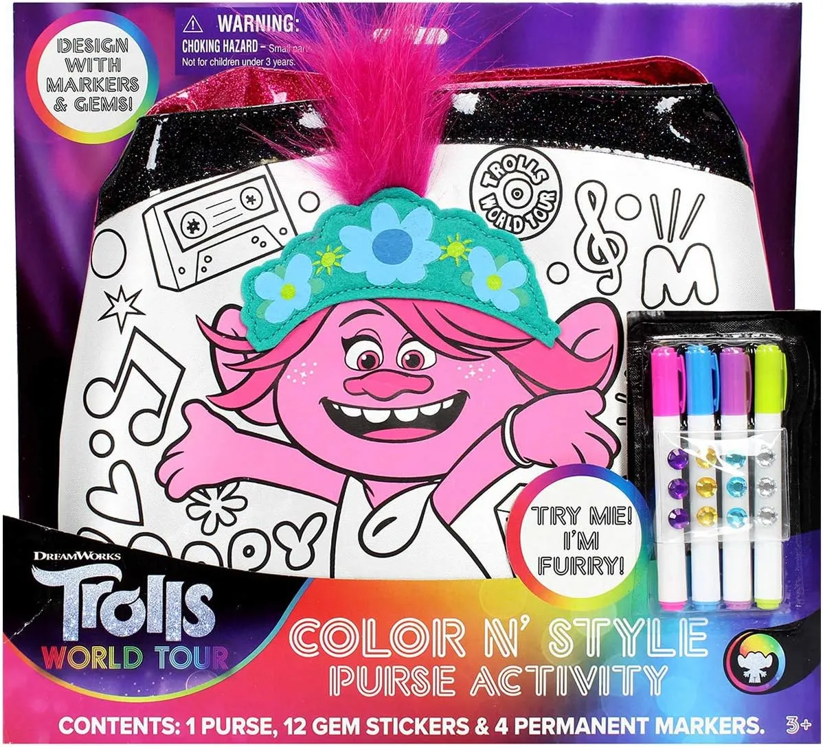 Tara Toys Trolls Color N Style Purse, Multicolor