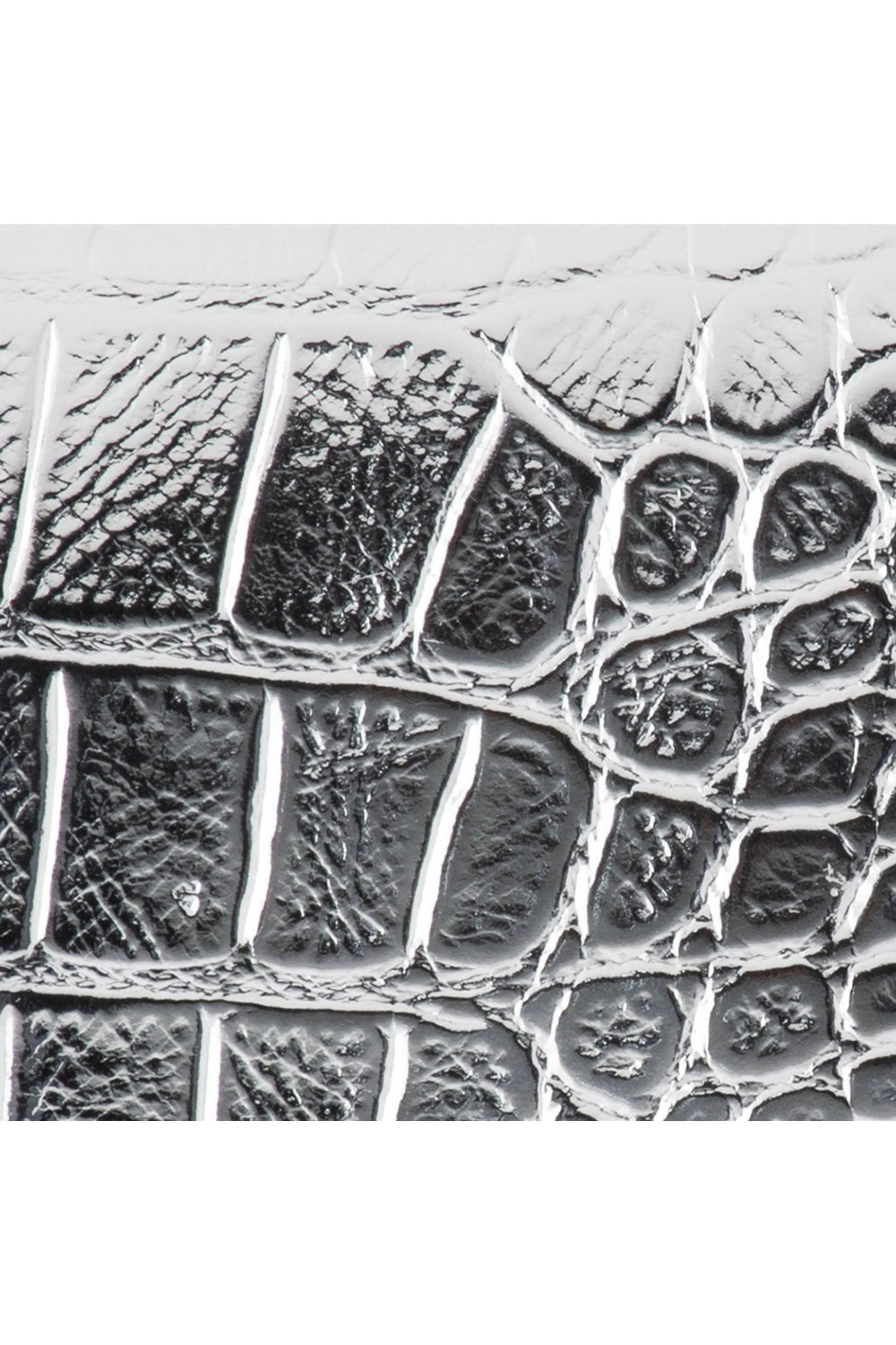 Tash Curved Clutch - Silver