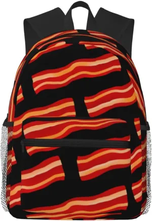Tasty Bacon Strips Lightweight Packable Backpack Travel Casual Hiking Daypack Foldable Backpack For Men Women