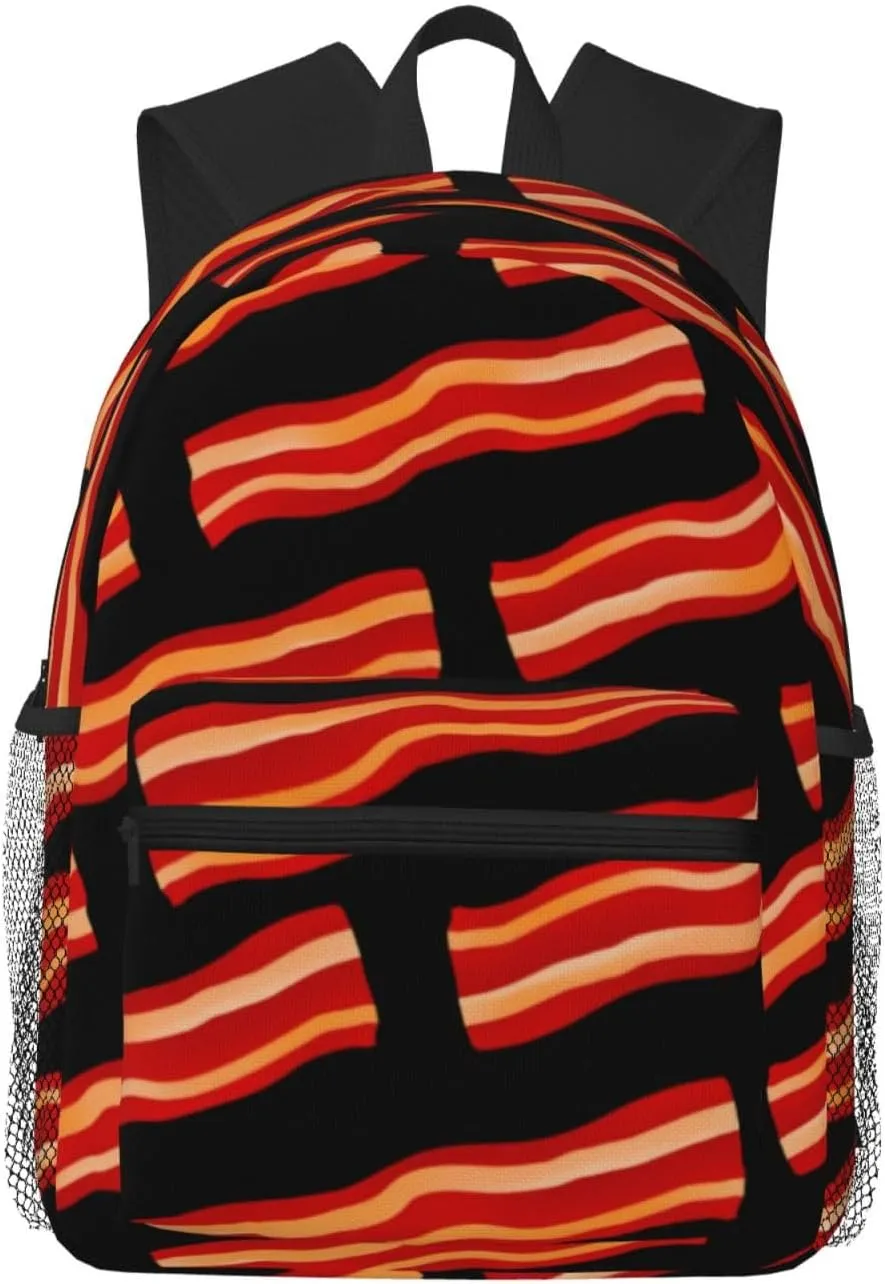 Tasty Bacon Strips Lightweight Packable Backpack Travel Casual Hiking Daypack Foldable Backpack For Men Women