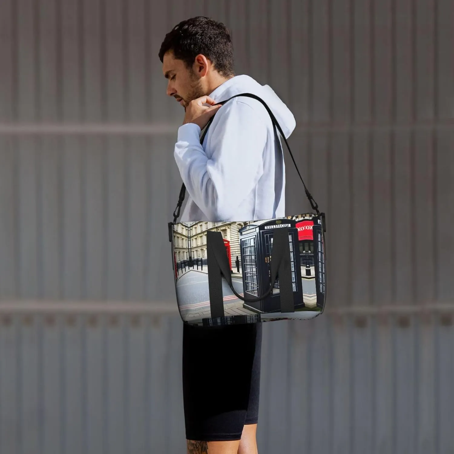 Telephone Booth Travel Duffel Bag Carry On Tote Bags For Men,Weekender Overnight Bag,Sports Tote Gym Bag