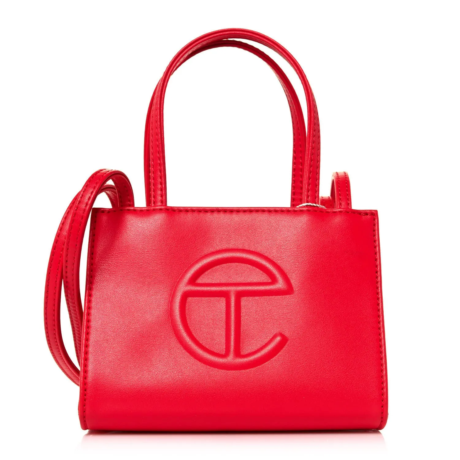 TELFAR VEGAN LEATHER SMALL SHOPPING TOTE BAG