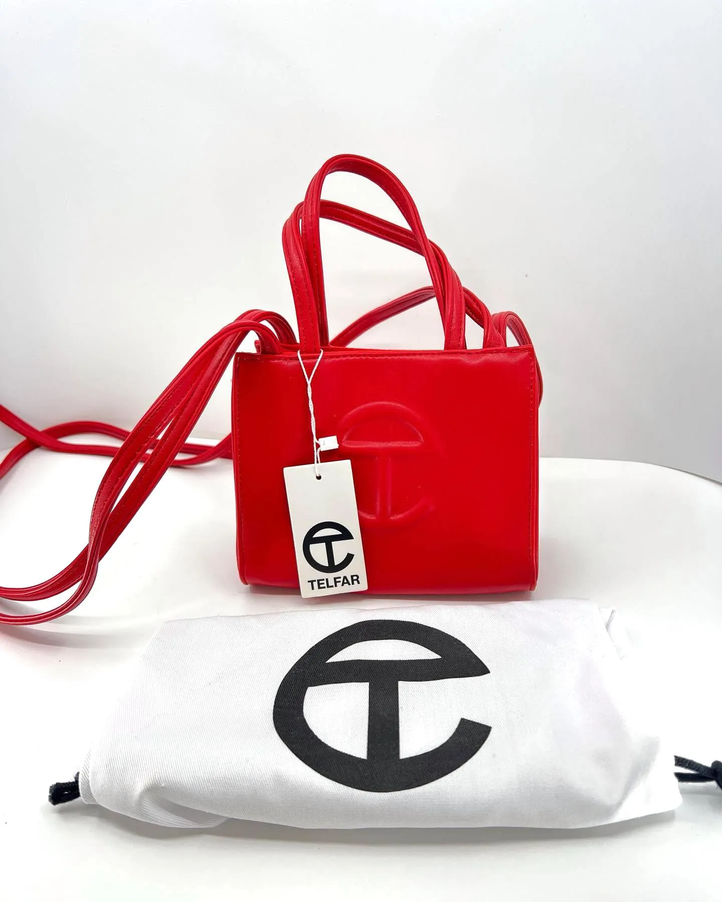 TELFAR VEGAN LEATHER SMALL SHOPPING TOTE BAG