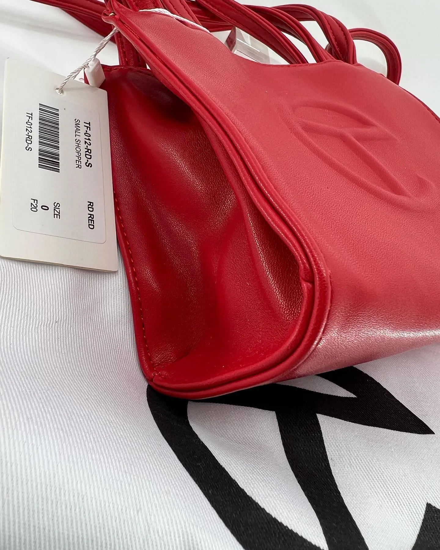 TELFAR VEGAN LEATHER SMALL SHOPPING TOTE BAG