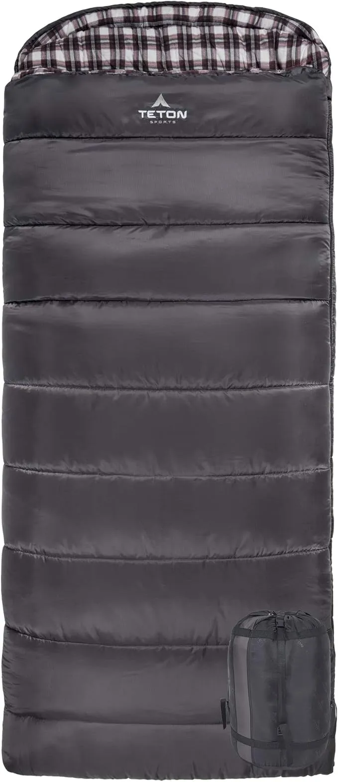 TETON Sports Fahrenheit XXL, -25, 20, and 0 Degree Sleeping Bag for Adults; Warm Cotton Lining for Camping in Comfort, All Weather Sleeping Bags
