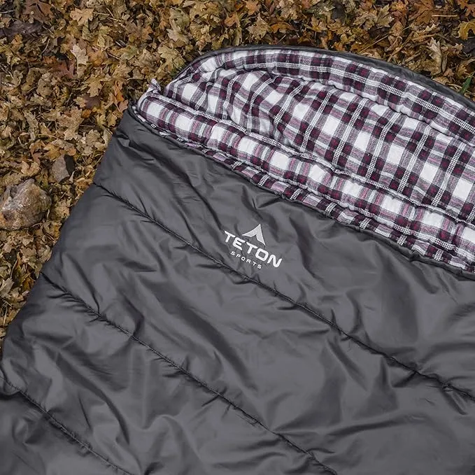 TETON Sports Fahrenheit XXL, -25, 20, and 0 Degree Sleeping Bag for Adults; Warm Cotton Lining for Camping in Comfort, All Weather Sleeping Bags