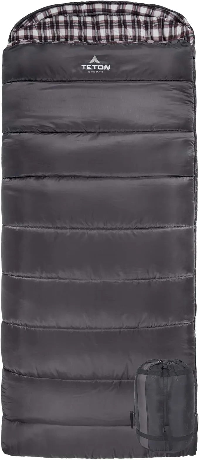 TETON Sports Fahrenheit XXL, -25, 20, and 0 Degree Sleeping Bag for Adults; Warm Cotton Lining for Camping in Comfort, All Weather Sleeping Bags
